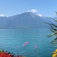 Lake Geneva and the mountains at Montreux